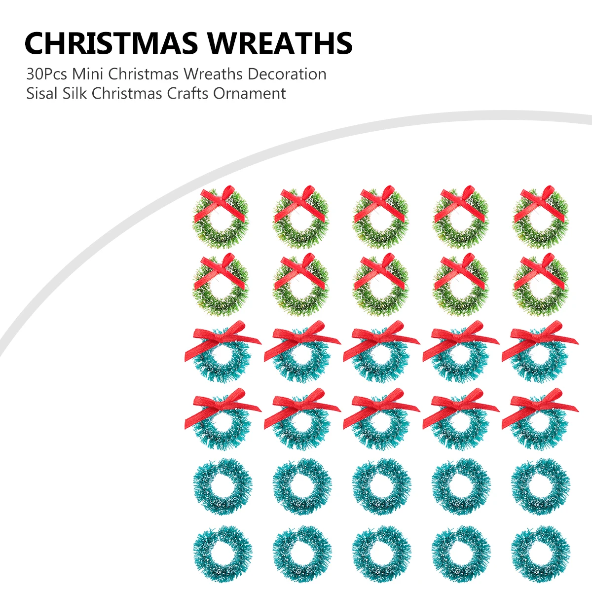 

30 Pcs Christmas Hanging Wreath Decor Outdoor Tiny Wreaths for Crafting Xmas Garland