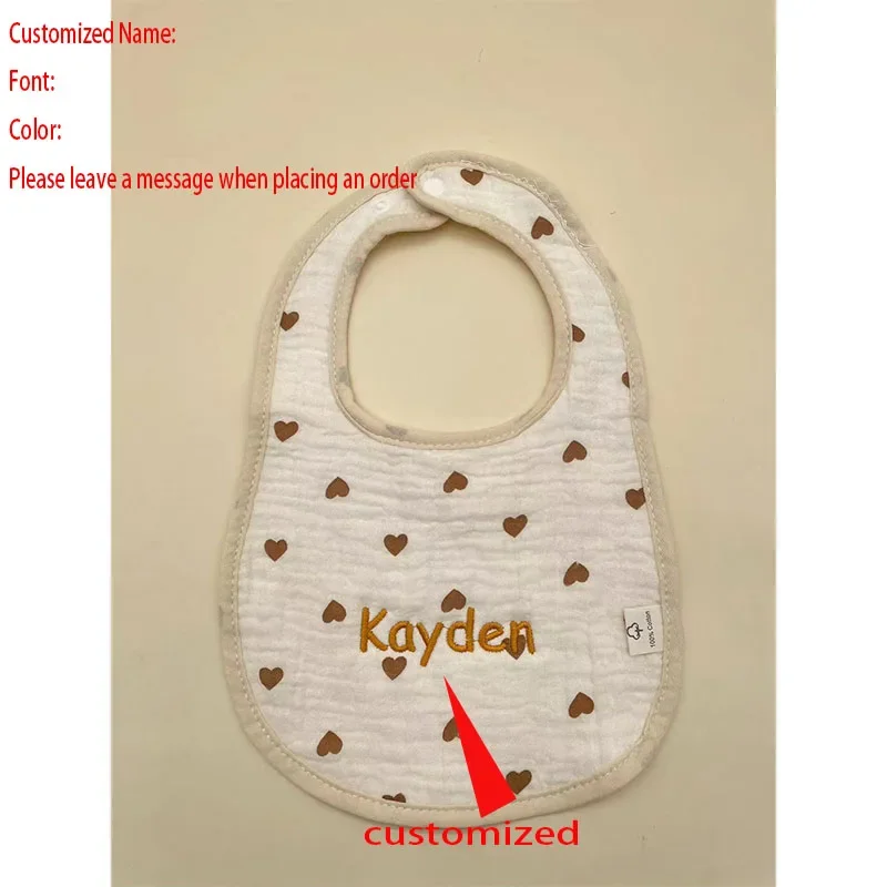 Personalized Baby Bib Cotton Products Newborn Bandana Waterproof Bibs For Children Custom Bib For Baby Feeding Saliva Towel Gift