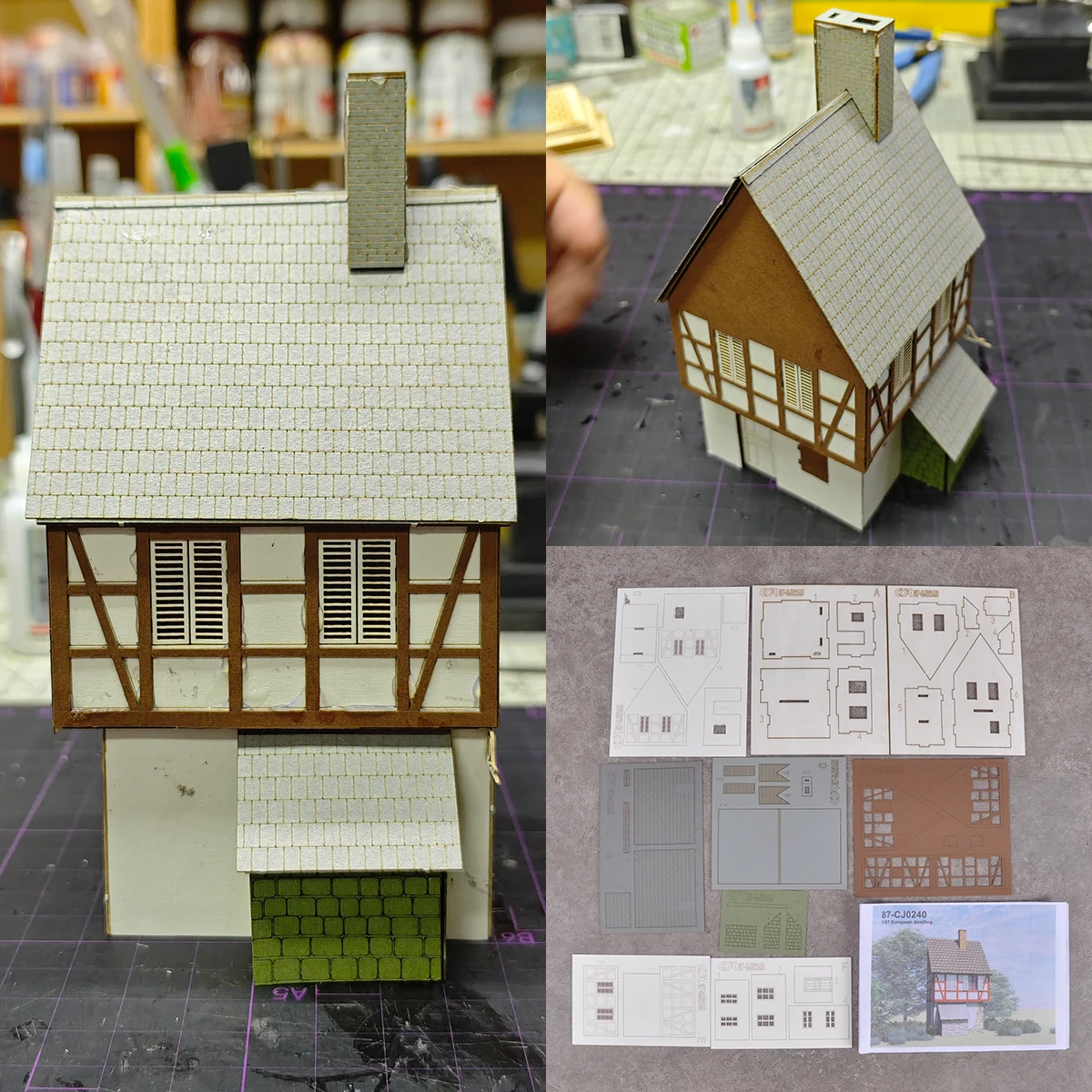 

Архитектурная модель для сборки: дом, коттедж, отдельно стоящий дом, одноэтажное здание, диорама, масштабный набор для сборки 1/87