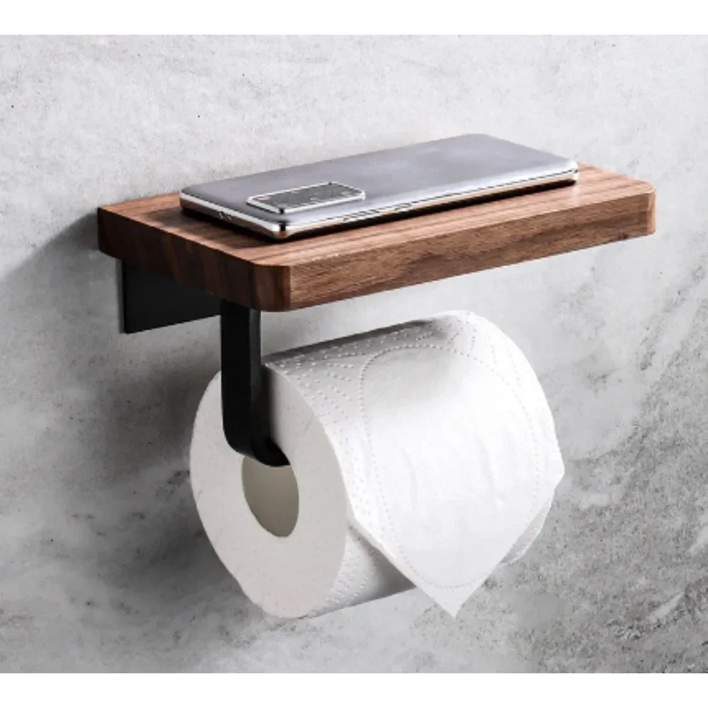 

1 шт. держатель рулона туалетной бумаги настенный деревянный для кухни и ванной комнаты - размер 2, красивая и аккуратная полка, новинка
