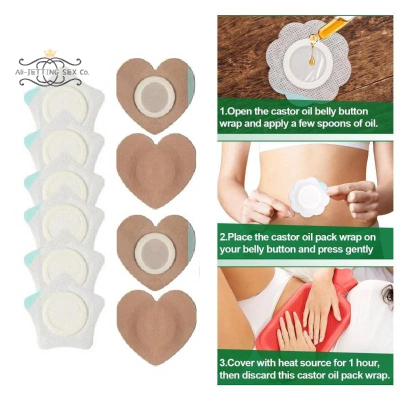 

30Pcs Disposable Castor Oil Belly Patches Breathable Non-Woven Belly Button Stickers Comfortable Fit (Oil Free)