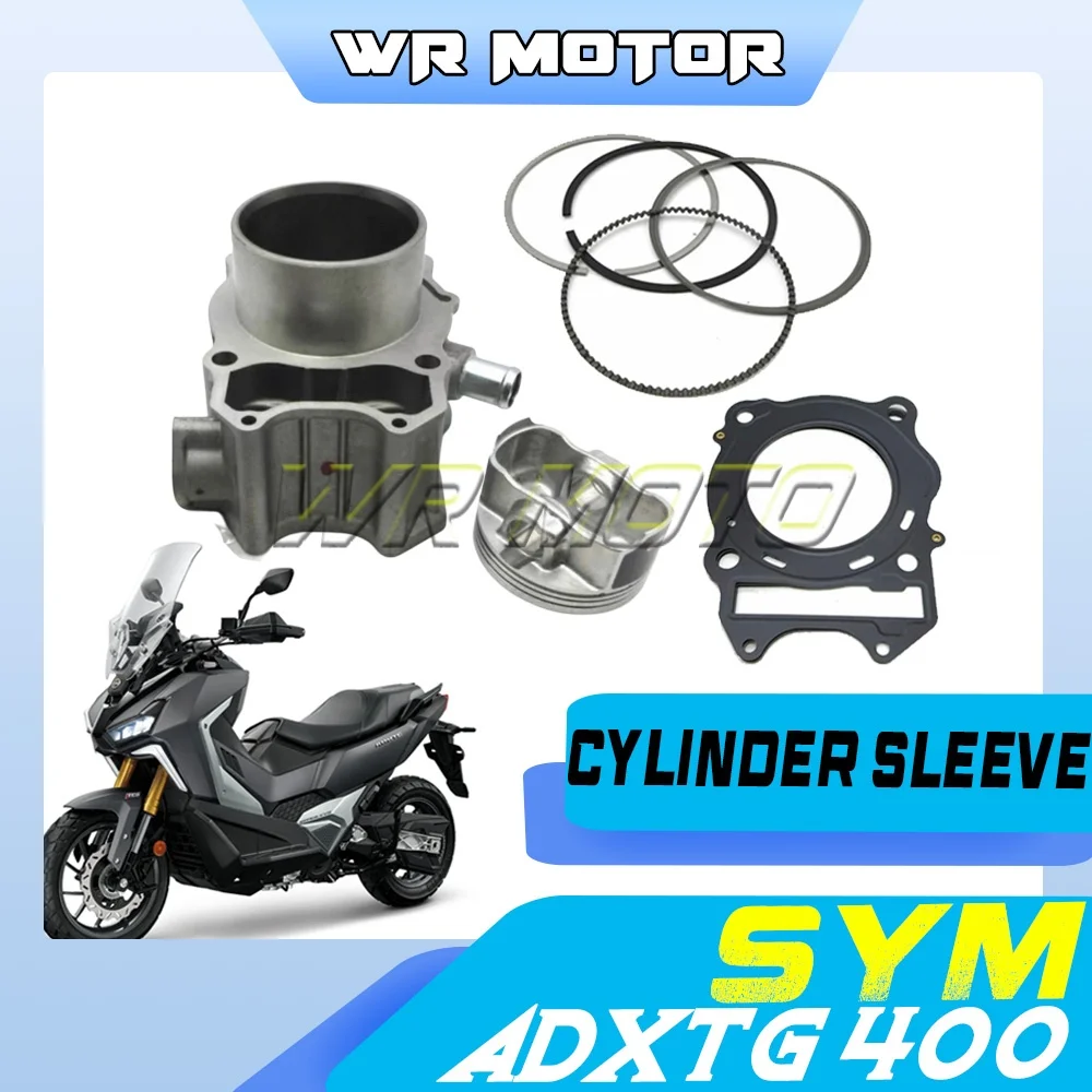 The SYM ADXTG 400 large scooter engine includes a cylinder, piston, piston rings, and a complete set of gaskets.