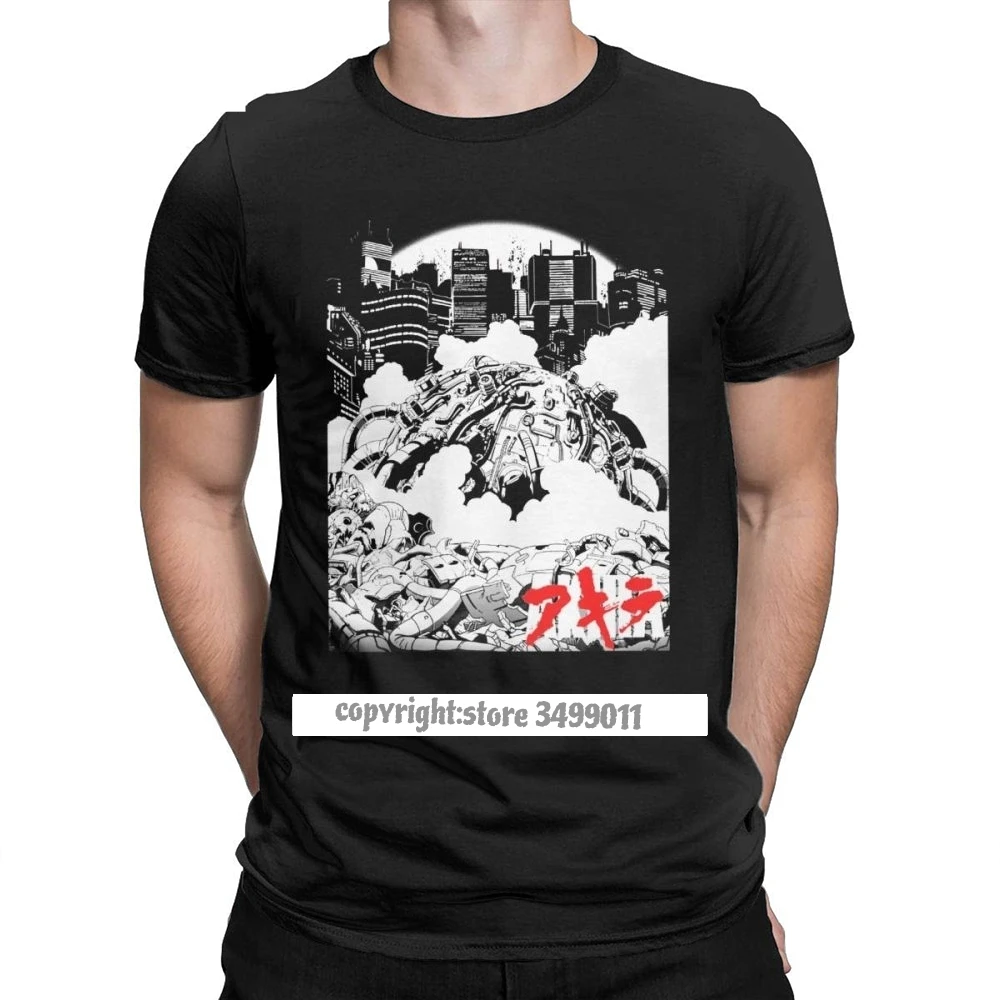 Unique Chaos Akira T-Shirt Men Premium Cotton T Shirts Manga Kaneda Japanese Anime Neo Tokyo Fitness Tees Harajuku