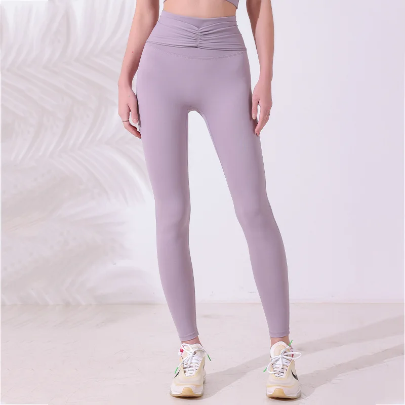 Leggings de yoga avec logo de marque pour femmes, leggings de levage audihip, pantalons courts plissés auditiXI, pantalons de course fitness