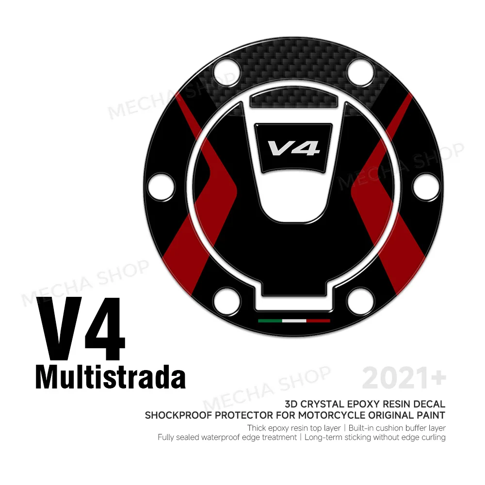 For Multistrada V4 Fuel Cap Protection Waterproof 3D Decal Kit