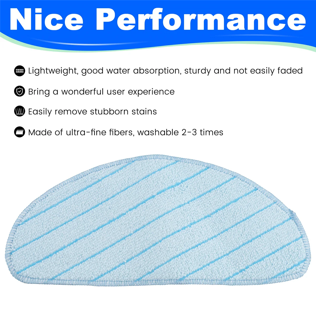 EQAZ-6 шт. салфетки для Ecovacs DEEBOT OZMO T9, робот-пылесос, моющаяся накладка для швабры, тряпка для швабры