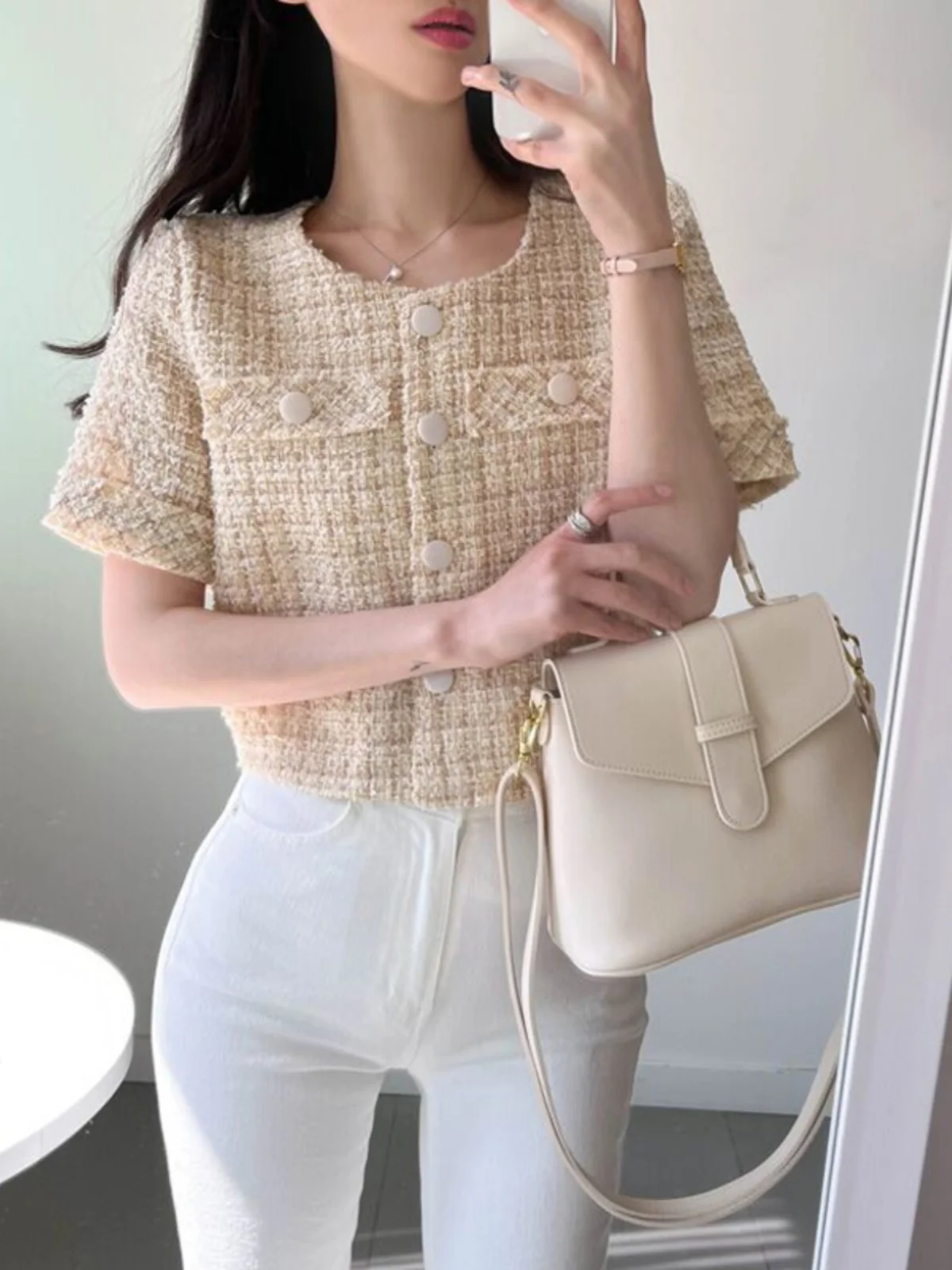 

Ele ort Sve Women's Jaet Summer 2023 Design Sensation Little Bla Dr Sle Faionable Commute Fit Button up