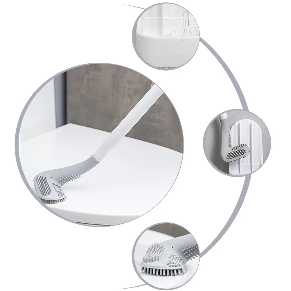 مجموعة واحدة من أدوات تنظيف فرشاة المرحاض، فرشاة حمام عالية الأداء، تصميم مدمج يناسب الحمام الصغير والسفر Rv #5