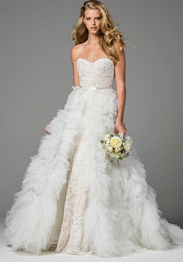 

Elegant Mermaid Skirt Pleated Chiffon Wedding Dress Backless Strapless Detachable Bridal Gown Vestido De Noiva Customized