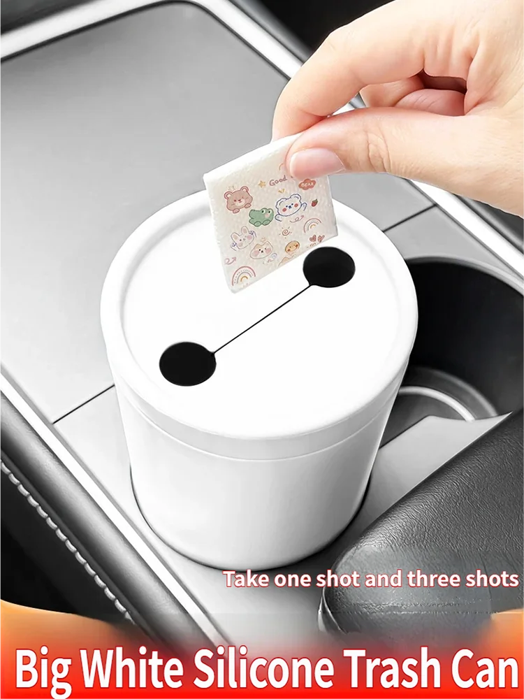 

For Tesla Model YL Y 3 Car Door Trash Can Mini Portable Storage Bucket Simple Passenger Car Organizer for Small Items