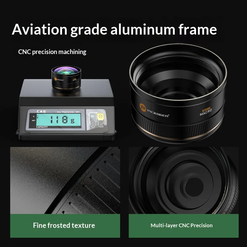 PICKOGEN Phone HD Master Macro Lens Pro for IPhone17/16/15/14/13/12 Clip-on Samsung Xiaomi HUAWEI, 17mm Thread Mount/Metal Body