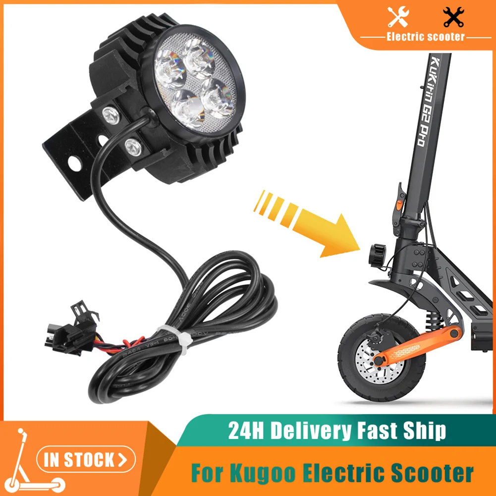 2 In 1 Led Headlights With Horn For Kugoo M4 Pro Electric Kick Scooter 12-80V Front Lamp Light Night Safety Front Light Lamp Par