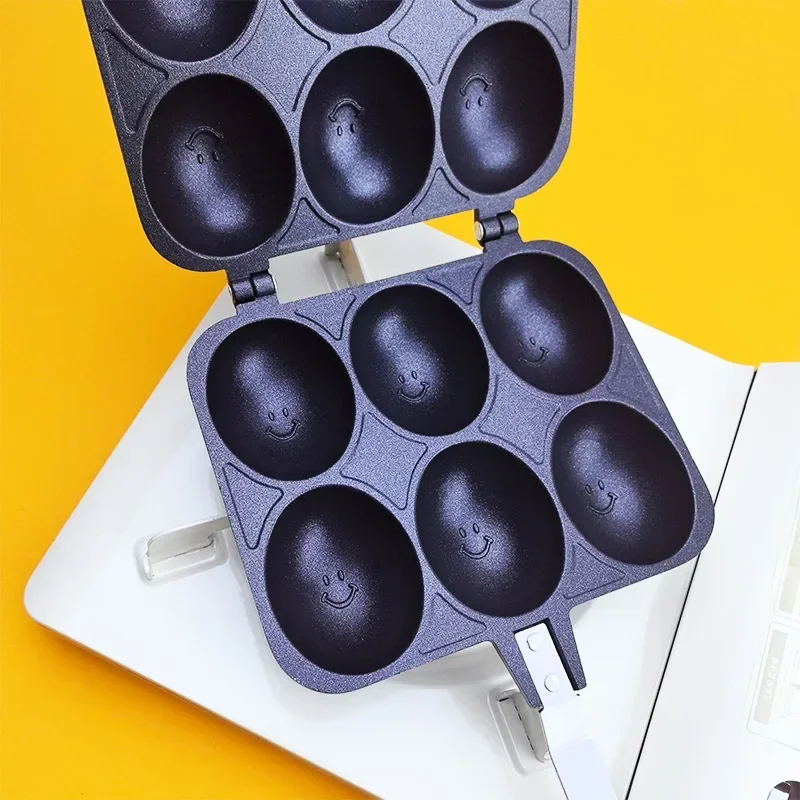 7 Hole Cooking Cake Pan Cast Iron Omelette Pan Non-Stick Cooking Pot Breakfast Egg Cooker Cake Mold Kitchen Cookware Kitchenware