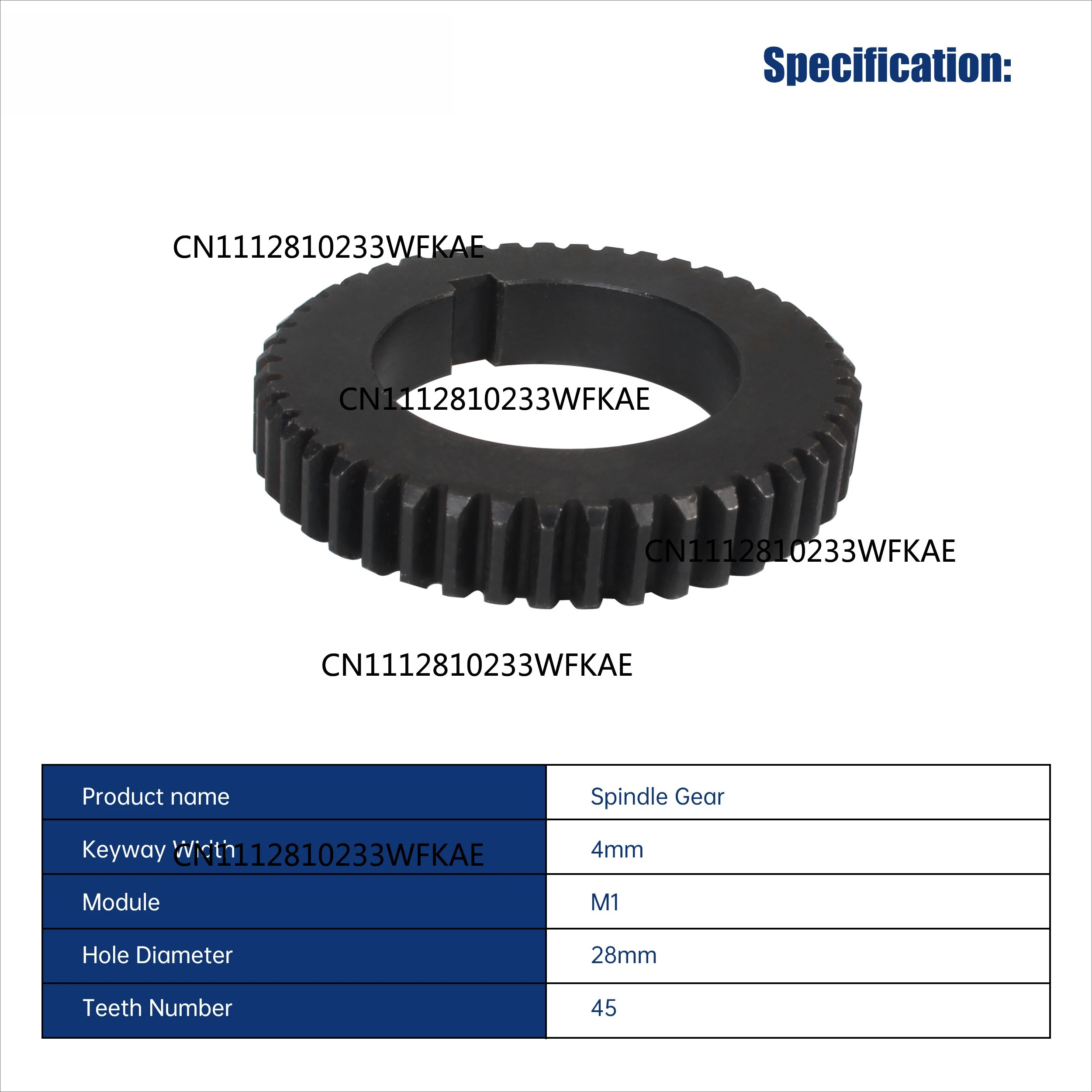 Spindle Change Gear 20/45T For CJ0618 Metal Gear Set Lathe Machine Accessories view 2