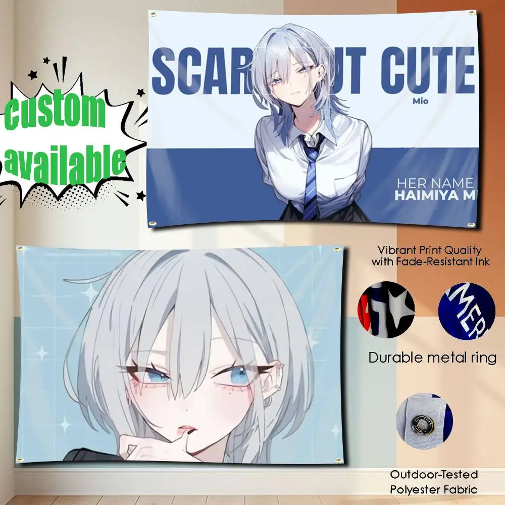 Tapeçaria/Banner Kawaii Yankee Girl Haimiya para Quarto, Sala de Estar, Acampamento ao Ar Livre – Suporte Personalizado