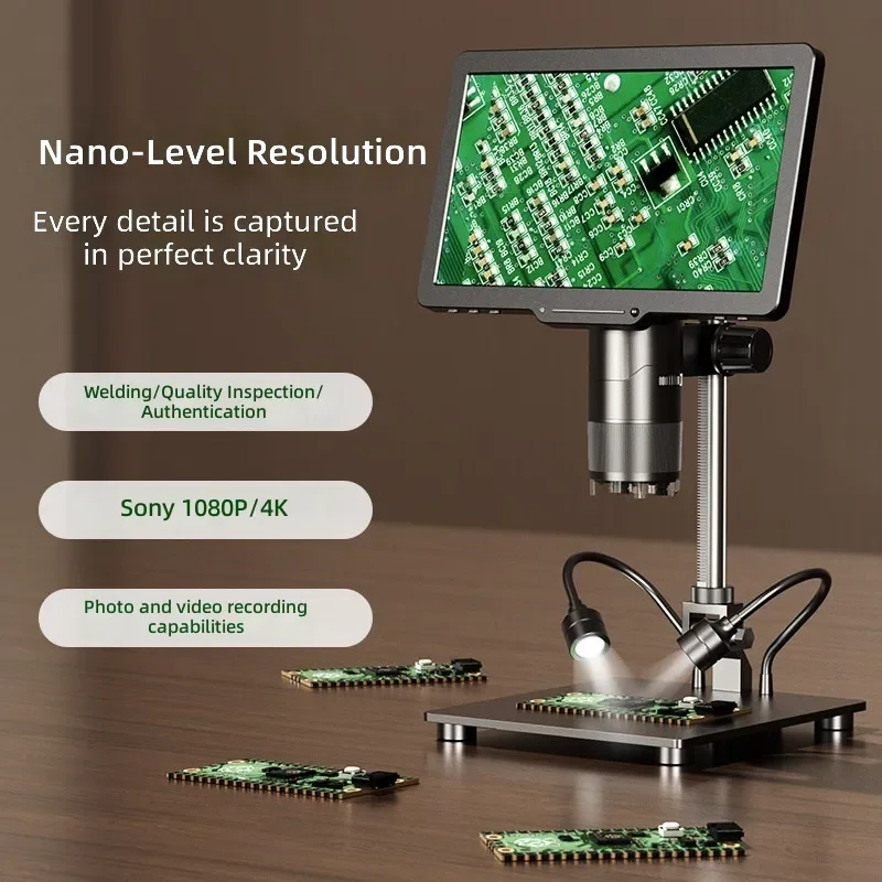 For 4K Digital Microscope with Measurement for Mobile Phone Repair Industrial PCB Welding Jewelry Diamond Agarwood Appraisal