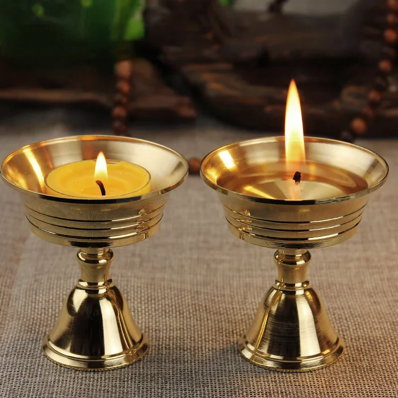 1PC Kerzenhalter Kupfer Butter Lampe Halter Lange Lampe Kerzenhalter Setzen Kerze Kupfer Tasse Wohnkultur