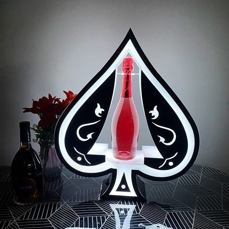 حامل النبيذ LED للشحن لقاعدة عرض شريط إبداعي من Blacklight A بلون الشمبانيا والنبيذ الأحمر #4