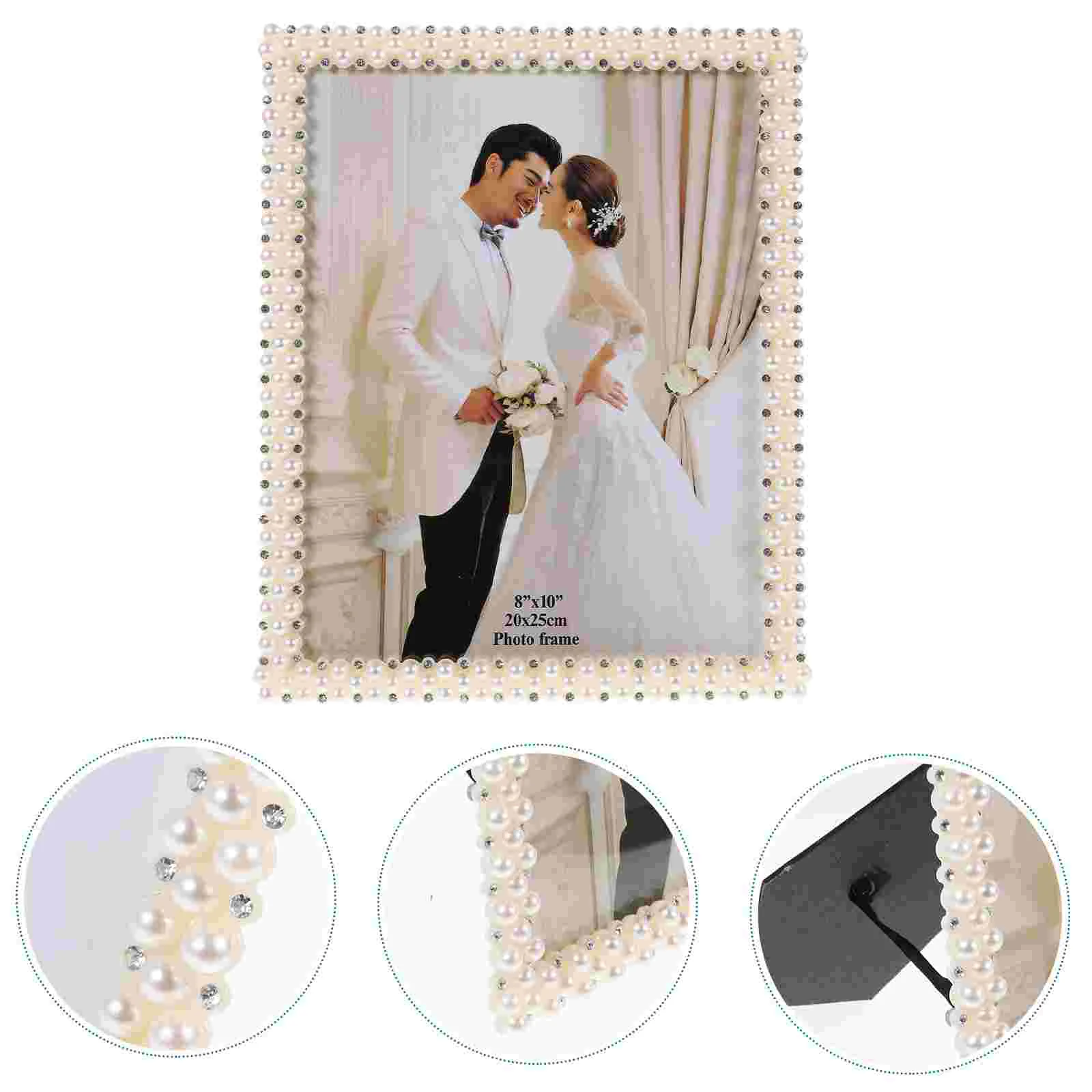 Pearl Resin Photo Frame Office Vintage Decor Thickened High-transparency Glass Picture Frames for Couples