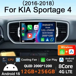 9 inch For KIA Sportage 4 QL 2016 2017 2018 Android15 Auto Navigation GPS Split Sreen Wireless Carplay DSP Stereo Bluetooth WiFi