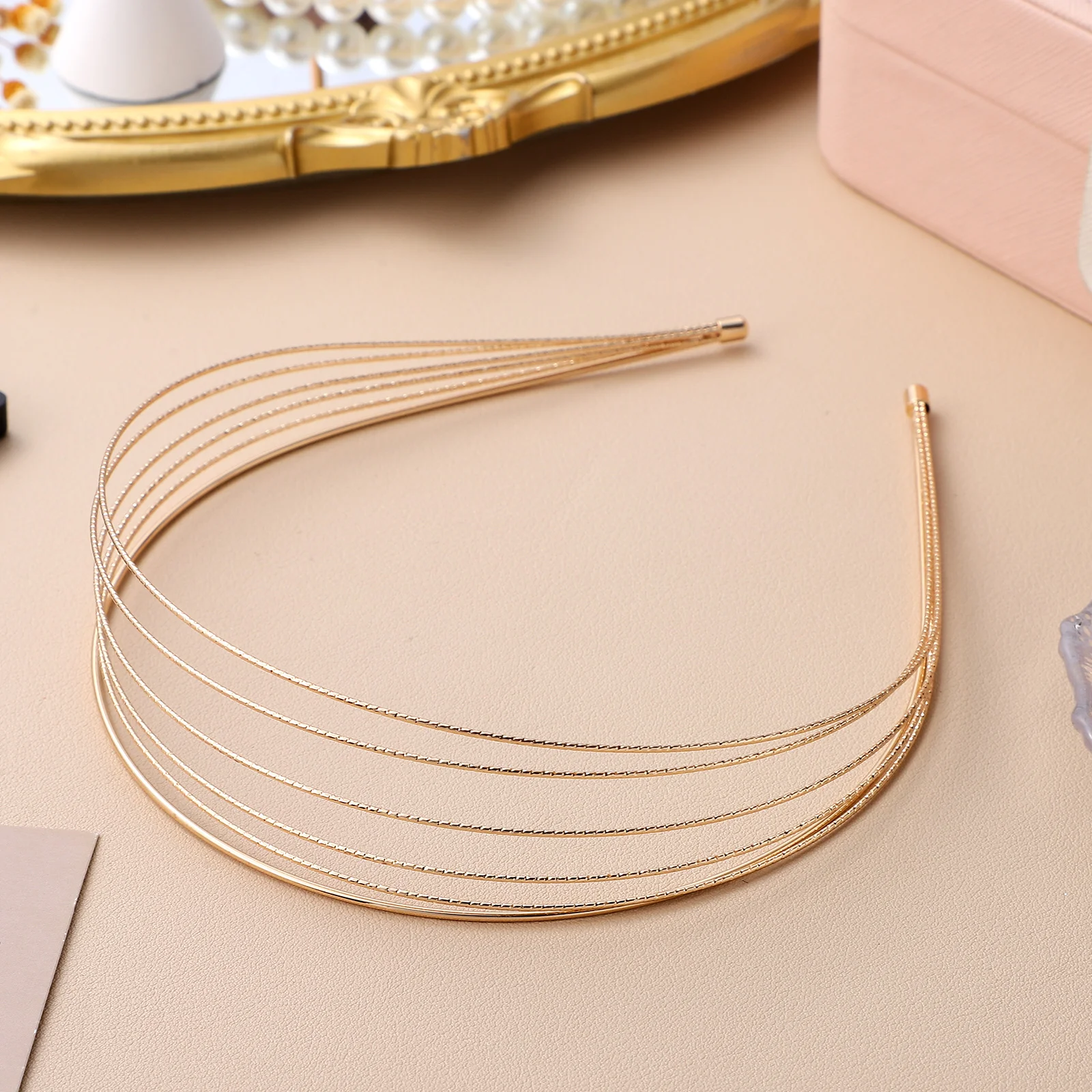 

3pcs Metal Headband Thin Hair Accessories Bridal Headbands Alloy Bridesmaid Layered Durable Wire Hairstyles Comfortable Wedding