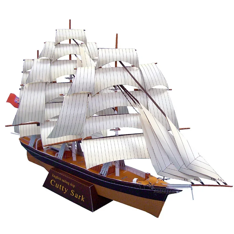

Парусник Cutty Sark Парусник Парус Корабль Складная 3D бумажная модель ручной работы Papercraft Art DIY Подростки Взрослые оригами Craft Toys ZX-109