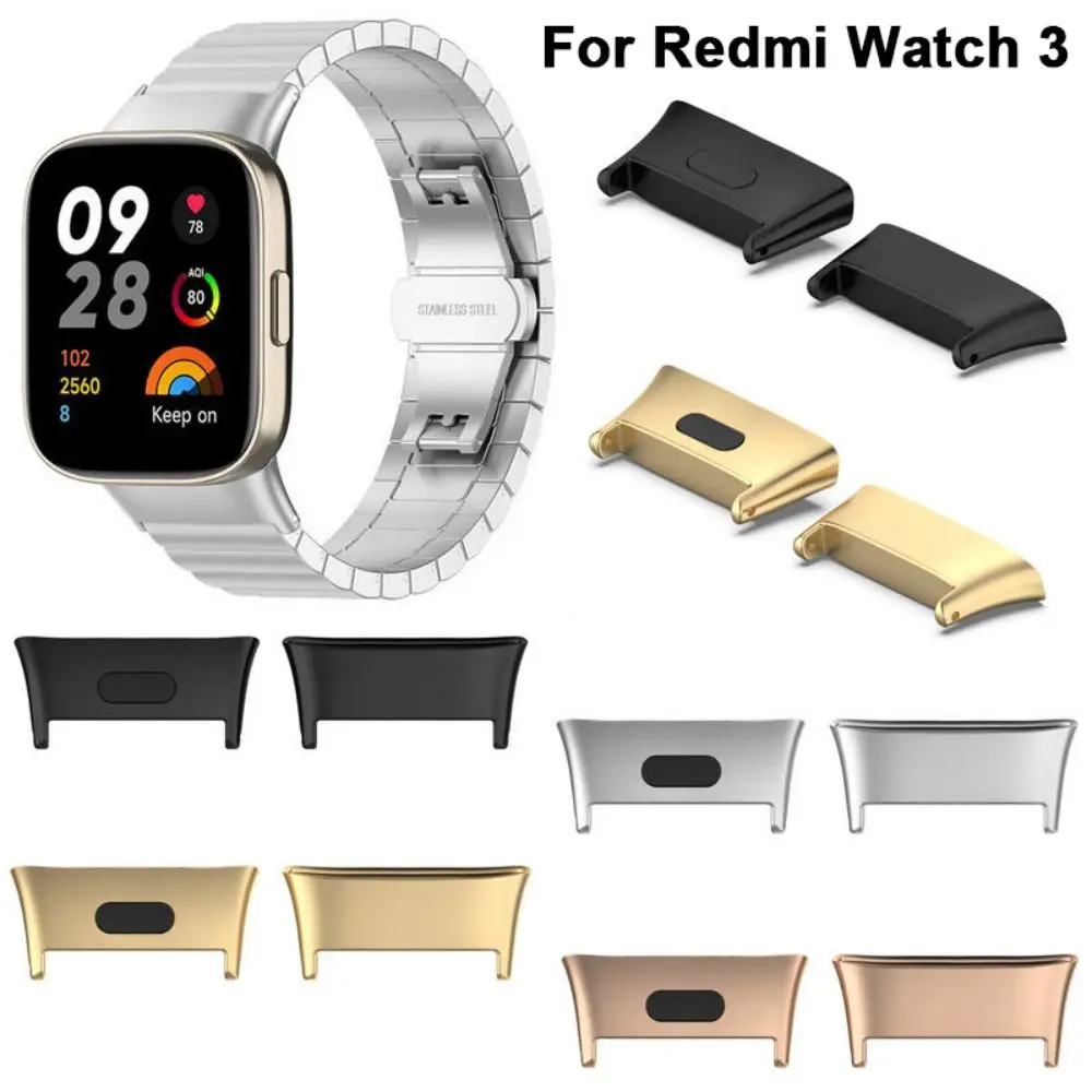 2Pcs 20mm Watch Band Connector For Redmi Watch 3 Metal Strap Adapter Smartwatch Wristband Adapter Black Silver Gold Rose Gold