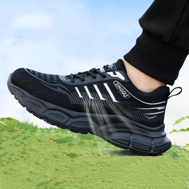 

Мужские повседневные стальные носки, рабочая защитная обувь, летние дышащие защитные ботинки, заводские рабочие кроссовки, безопасная обувь