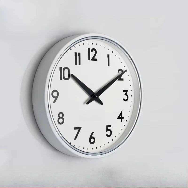 Nordic Modern Simple Round Quartz Wall Clock, 10 Inch Silent Clock With Arabic Numerals, Living Room Home Decor