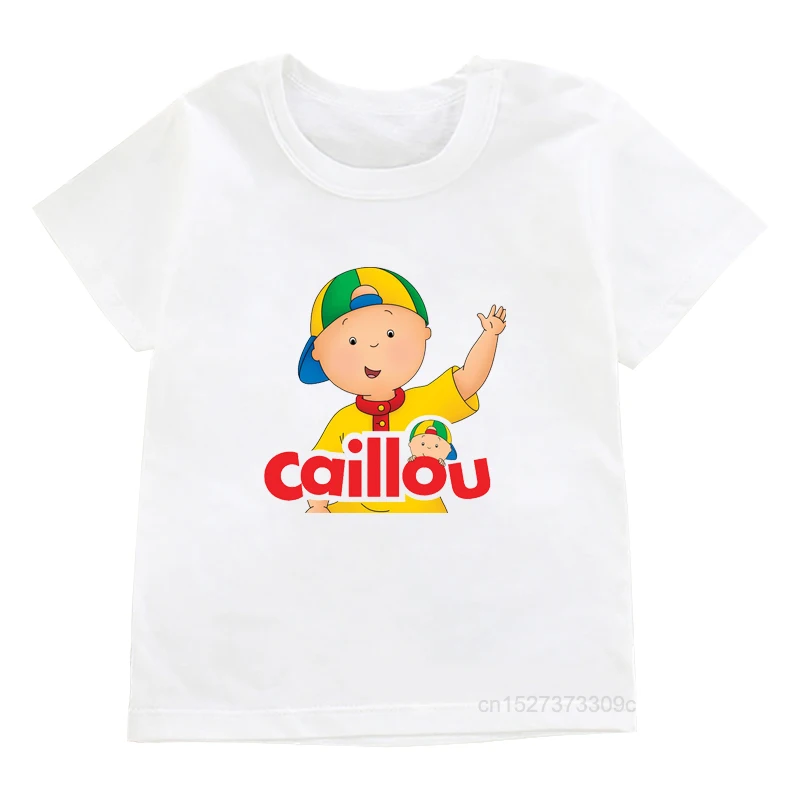 Kids Caillou And Dog Cartoon Graphical Printed T-shirt Boys Cute And Handsome Clothes Child Comfortable Versatile Top In Summer