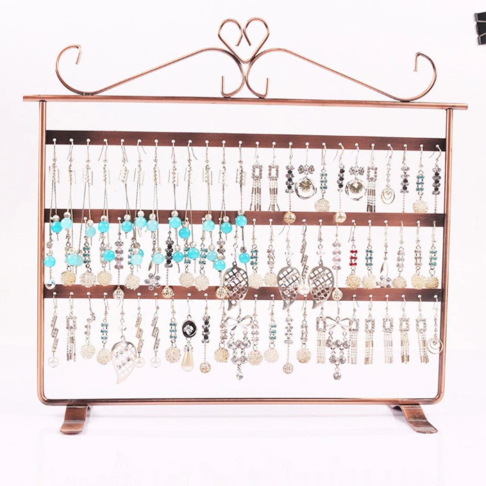 

72 отверстия, органайзер для сережек, медная подставка для ювелирных изделий, бронзовый держатель для хранения для дома, бизнеса, стойка для сережек