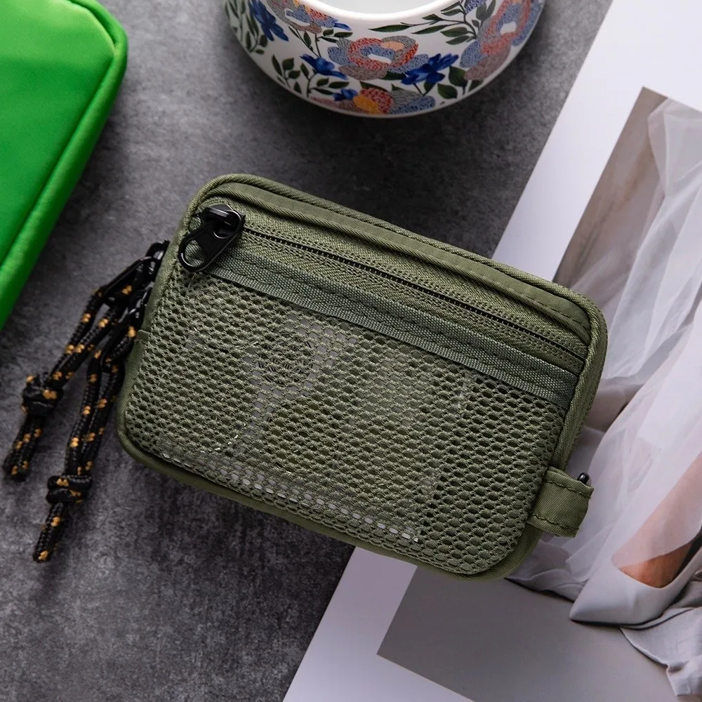 Portable Mini Coin Bag Nylon Solid Color Money Holder Small Wallet Women