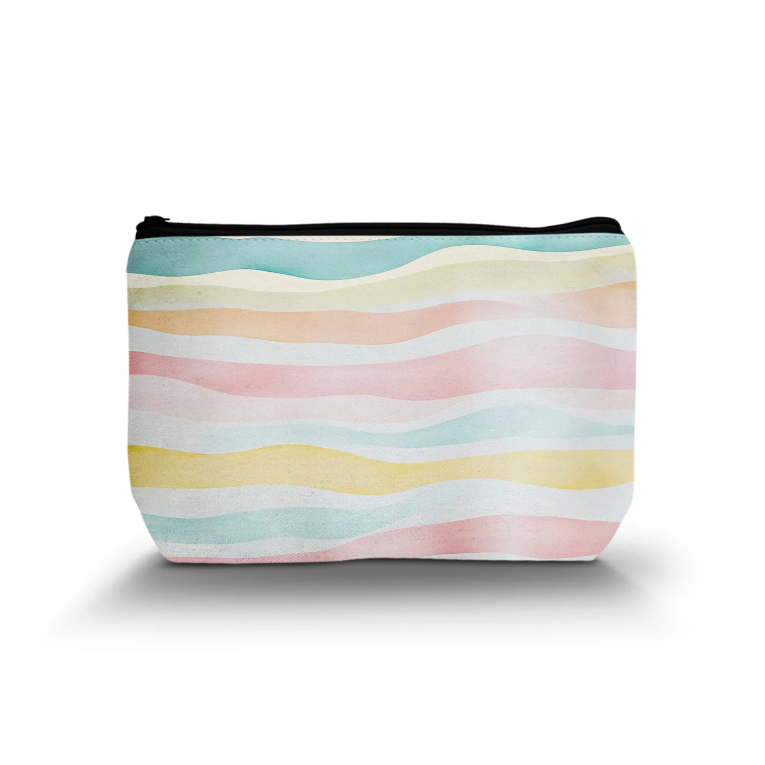 1Pc Inspiring Women Gifts Bag Women Rainbow Bag Summer Rainbow Wave Shaped Makeup Bag Rainbow Gift 8.66X5.51Inch