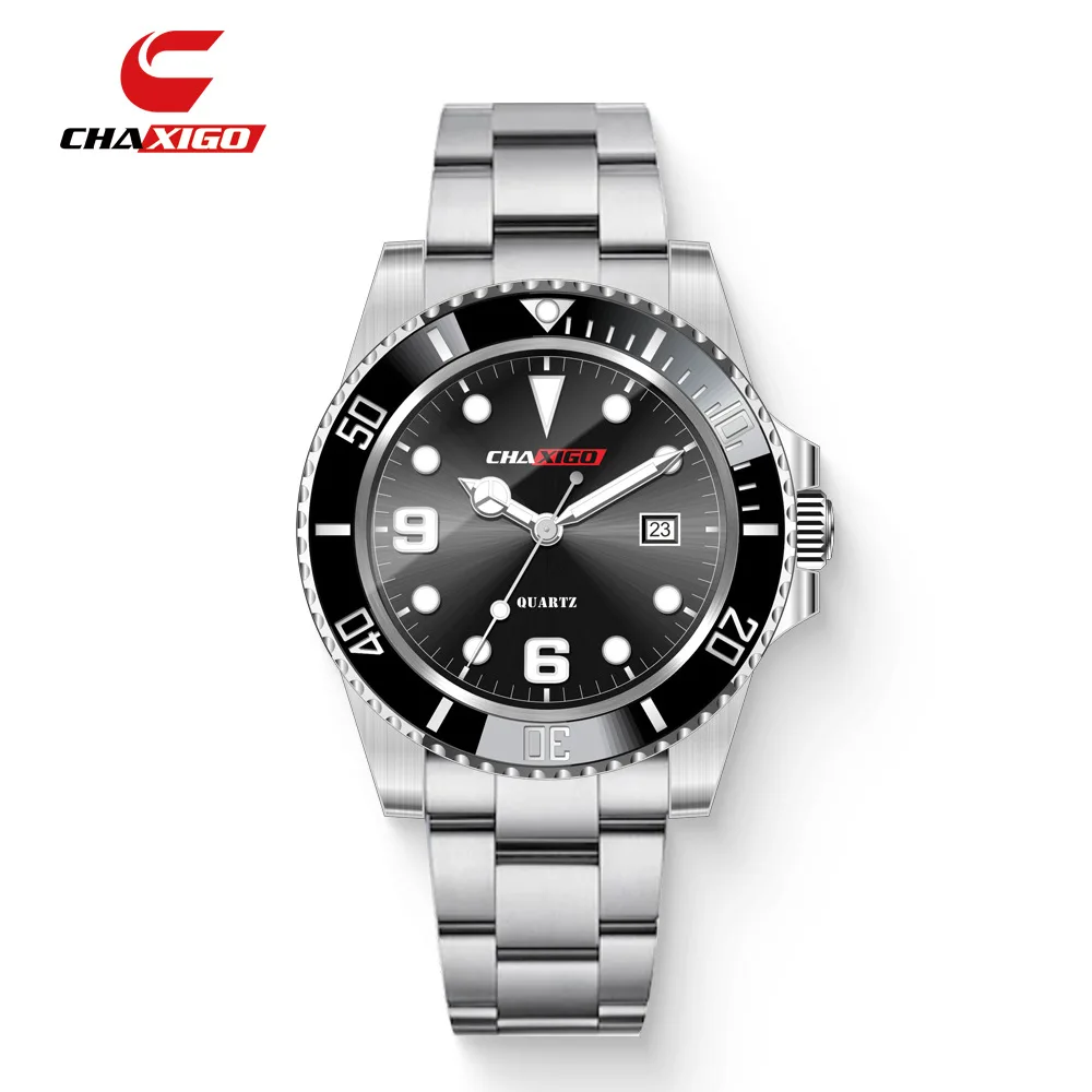 CHAXIGO marque montre Lao lumineux Lux bracelet en acier montre hommes Quartz Wa tch
