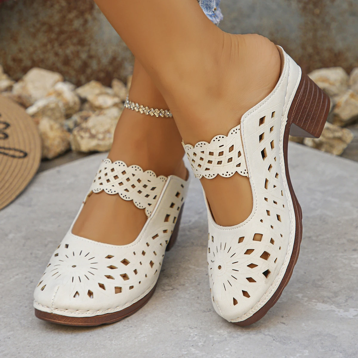 

Fashion Women Sandals Summer Banquet Nightclub Platform Chunky High Heels Sandals Outdoor Elegant Shoes Women Sandalias De Mujer
