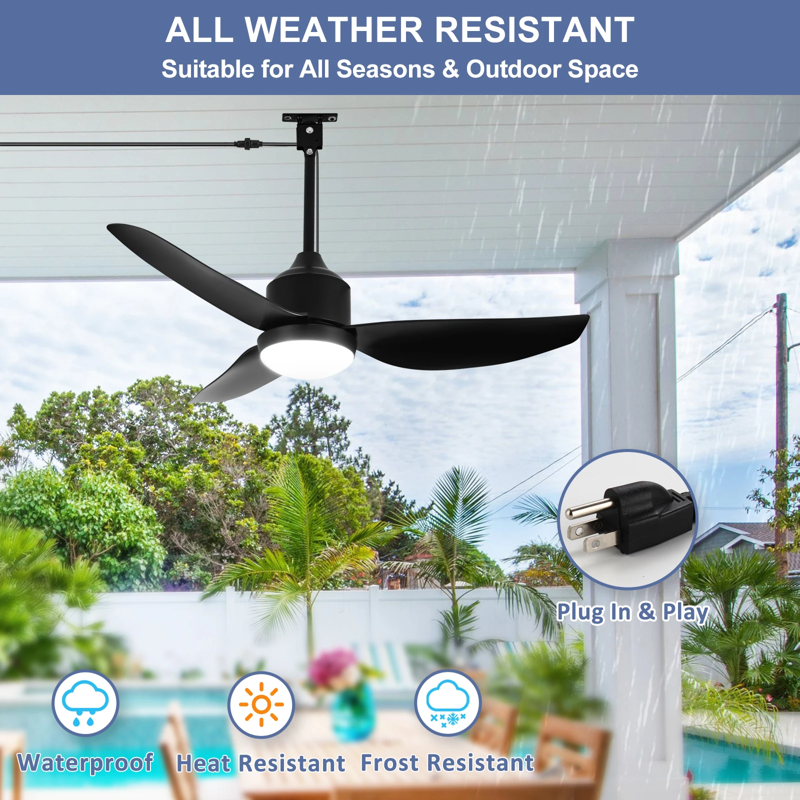 Outdoor Ceiling Fan with Light - Outdoor Lighting For Gazebo 评论和价格
