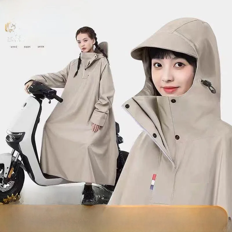 Impermeable Largo para Motocicleta, para Hombre y Mujer, Estilo Nuevo, para Deportes al Aire Libre, con Bolsillos para Acceso...
