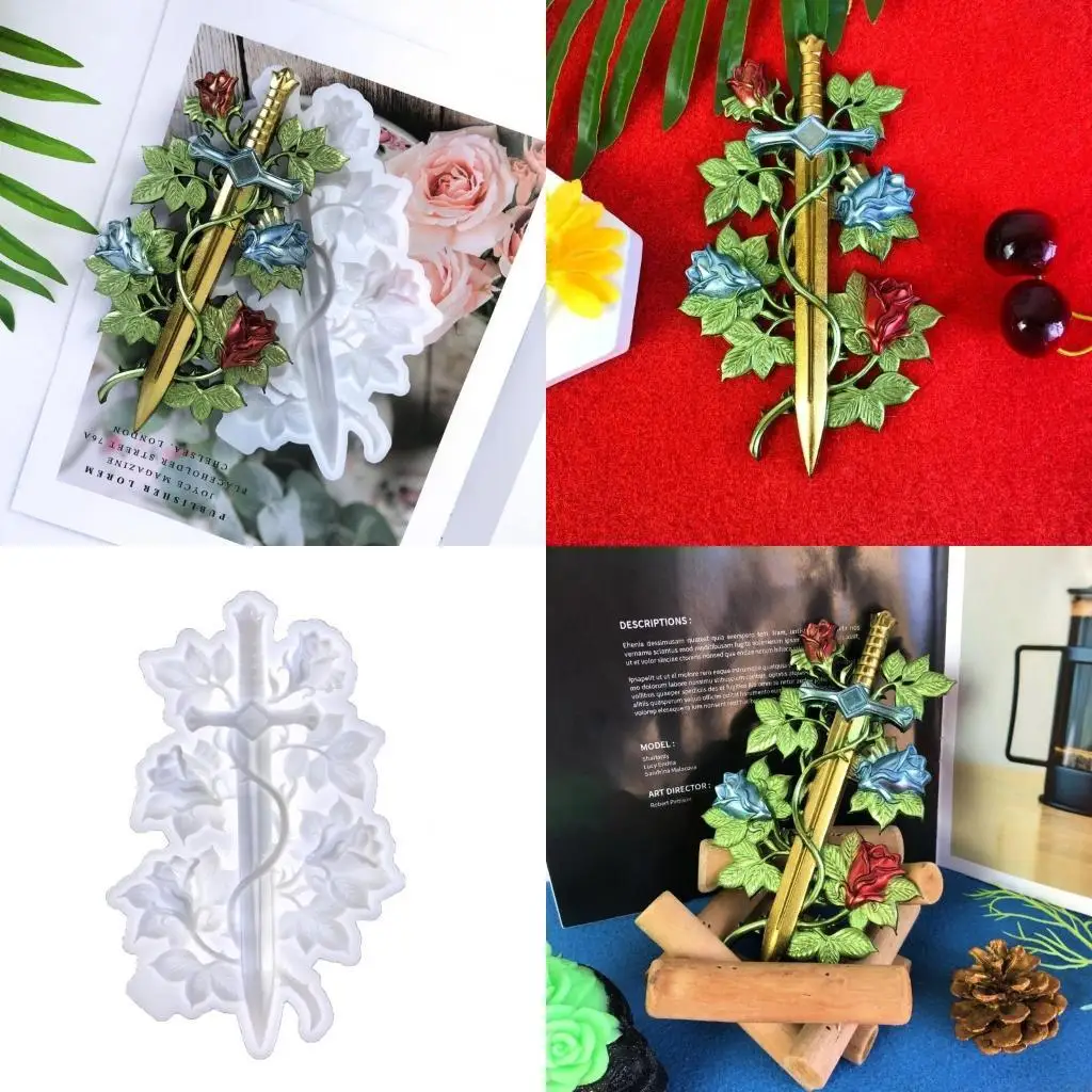 

DIY Silicone Mold Epoxy Molds Rose Vine Swords Making Mould DIY Accessory Moulds