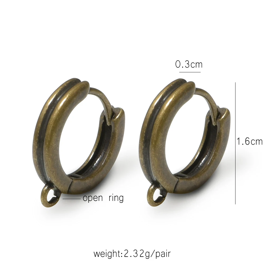 1 Paar 16 verschiedene Ohrring-Haken aus antikem Bronze-Messing für DIY-Schmuckherstellung für Frauen. Die Schlaufe ist abnehmbar. – Detail 3