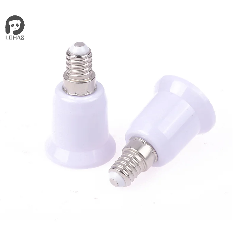 2Pcs E14 To E27 E14-D27 Adapter Conversion Socket Fireproof Plastic Converter Socket Bulb Adapter Lamp Holder Adapter