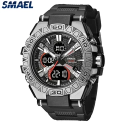 New Men Fashion Watches Quartz Watch Waterproof 50M Man Digital Watch Led 8071 Smael Brand Watch Military Sports Dual Display