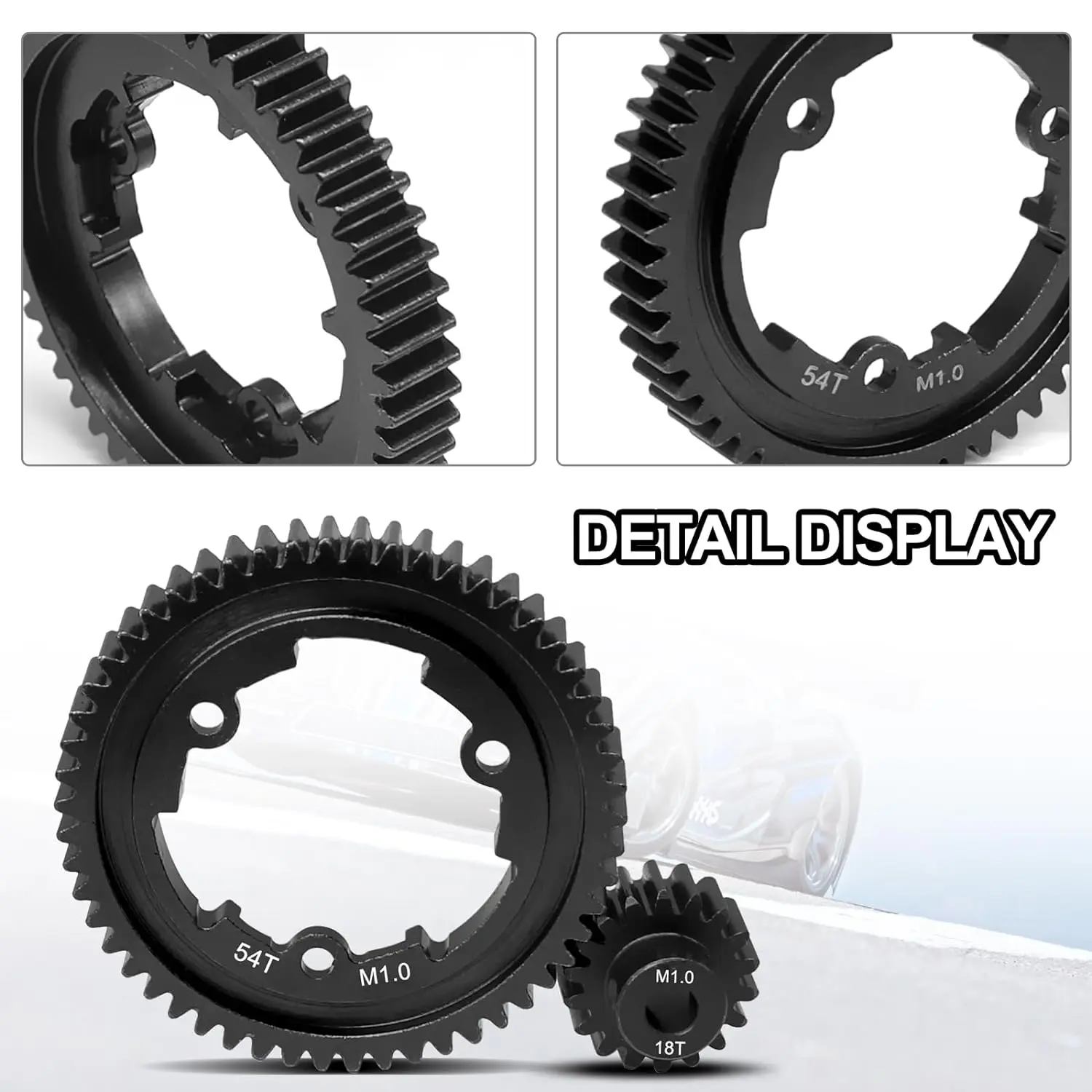 Engranaje recto de acero 54T 1 Mod con piñón de 18T para Traxxas 1/5 x-maxx 1/7 XO-1 1/10 Maxx/e-revo 2,0 VXL, pieza de repuesto en Stock # 6449