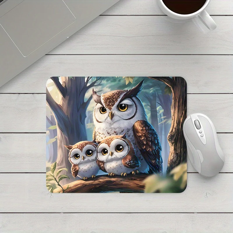 

The Owl family designed mouse mat with a durable and anti-slip rubber base is suitable for gamers and offices