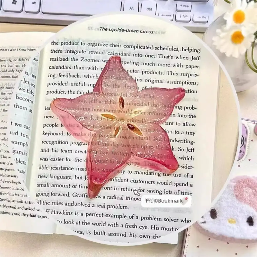 Creative Simulation Fruit Fruit Apple Slice Bookmark Funny Cute Cartoon Note Bookmark Acrylic Simulation Bookmark