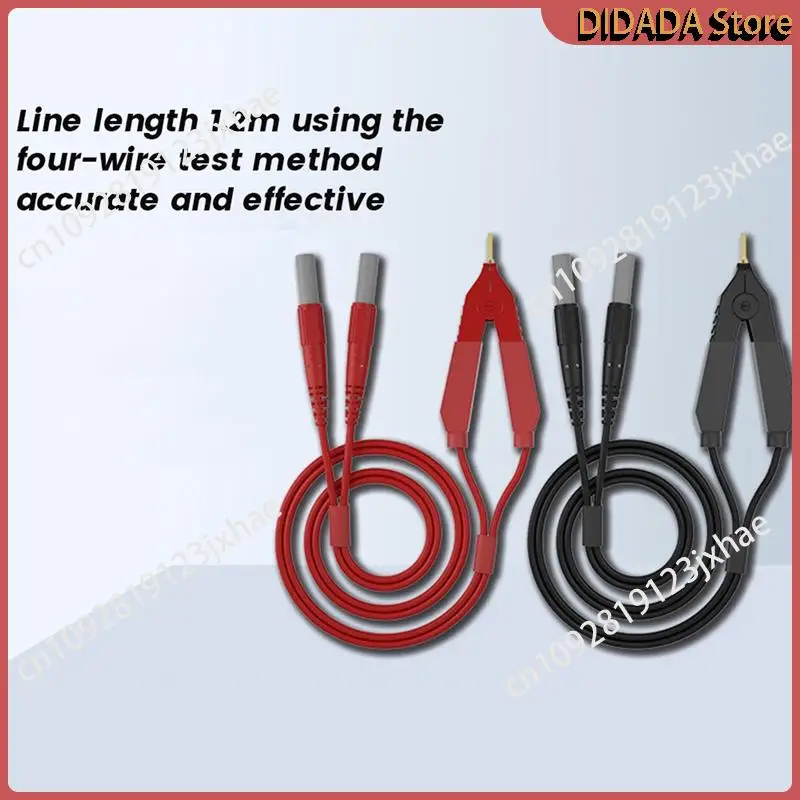 

N82R 2X Тест Кельвина LCR Сопротивление свинца снизу 4-проводной 4 мм Зажим для вилки фонаря Оригасильное покрытие Зонды Кельвина J.70075