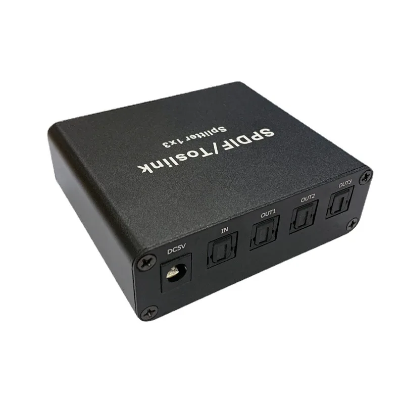 Aluminium Spdif Toslink Optische Digitale Audio Splitter 1X3 Optische Splitter 1 In 3 Out Ondersteuning Dts AC3