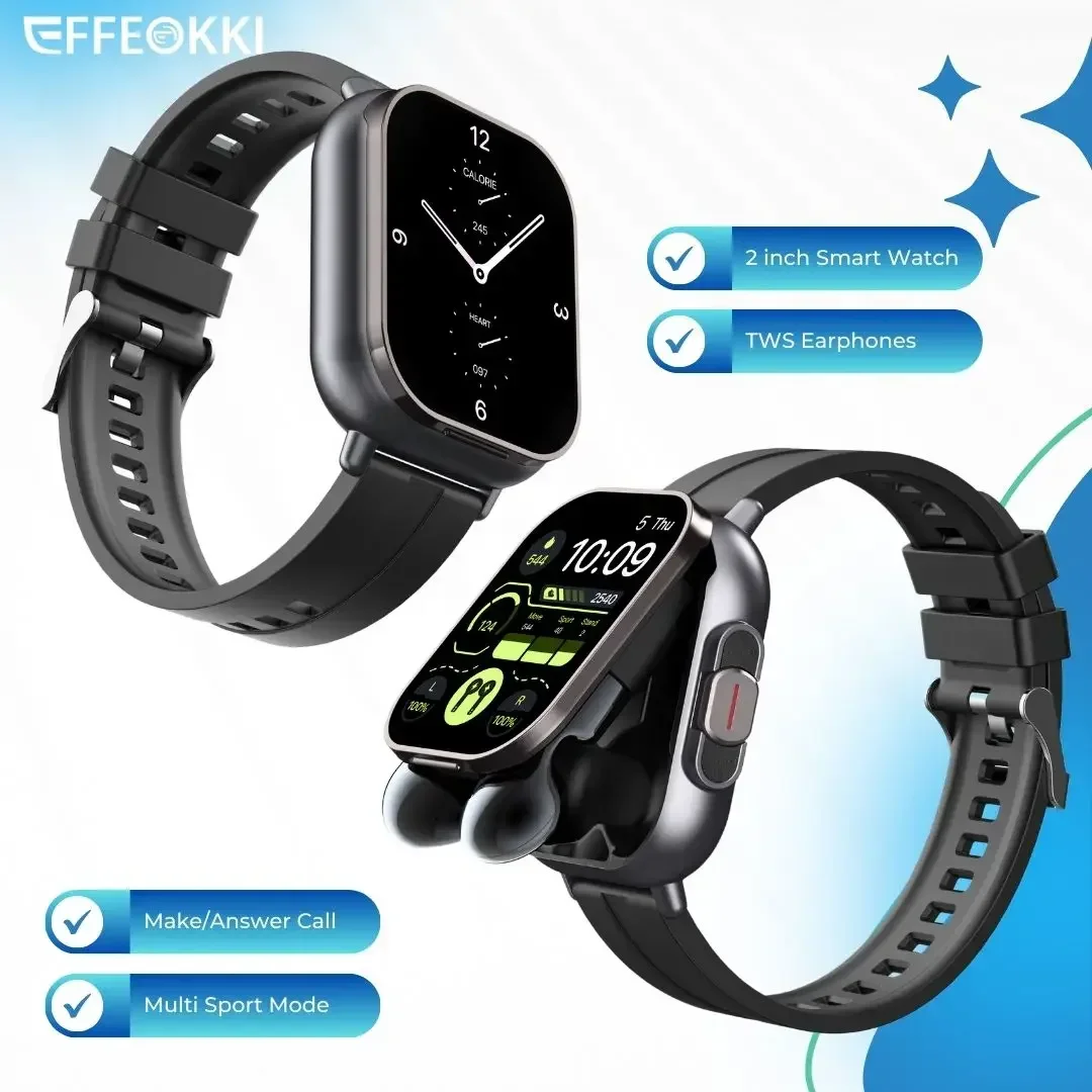 D8 2-In-1 Smartwatch With Wireless Earbuds Bt Call NFC Sleep Monitor Fitness For iPhone Android 2025