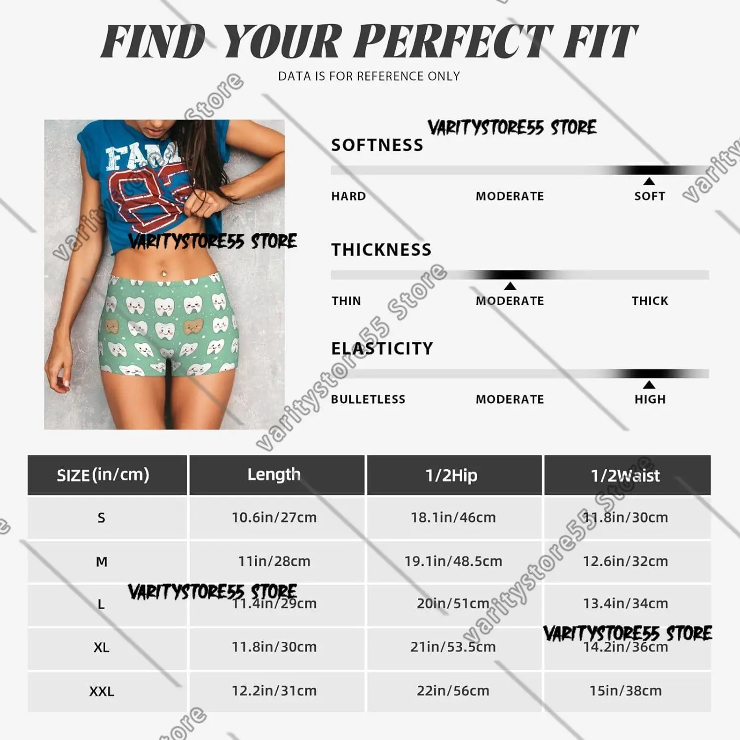 شورت تجريب نسائي لامع لطيف مطبوع عليه أسنان لراكبي الدراجات النارية واليوجا والجري والصالة الرياضية من الألياف اللدنة للنساء