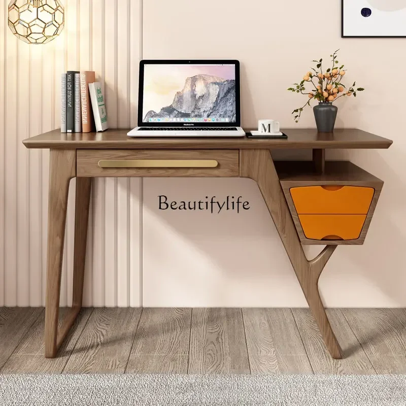 

ld 38New Chinese-style simple solid wood wall desk work office small apartment computer desk