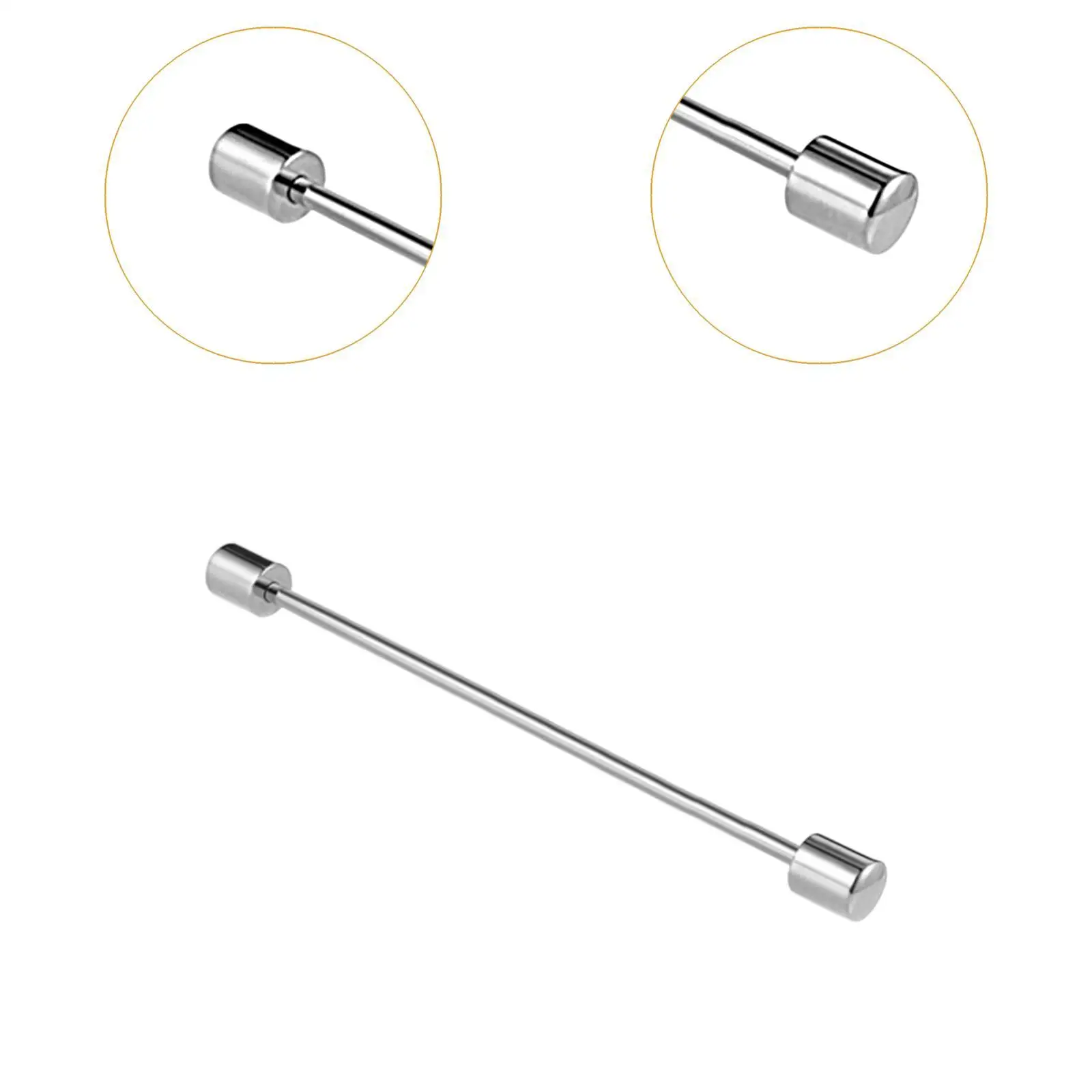 Men Collars Bar Pin Clasp Easy to Wear Cylinder Shape Tie Pins Cravat Clip for Necktie for Wedding Casual Outing Gentlemen